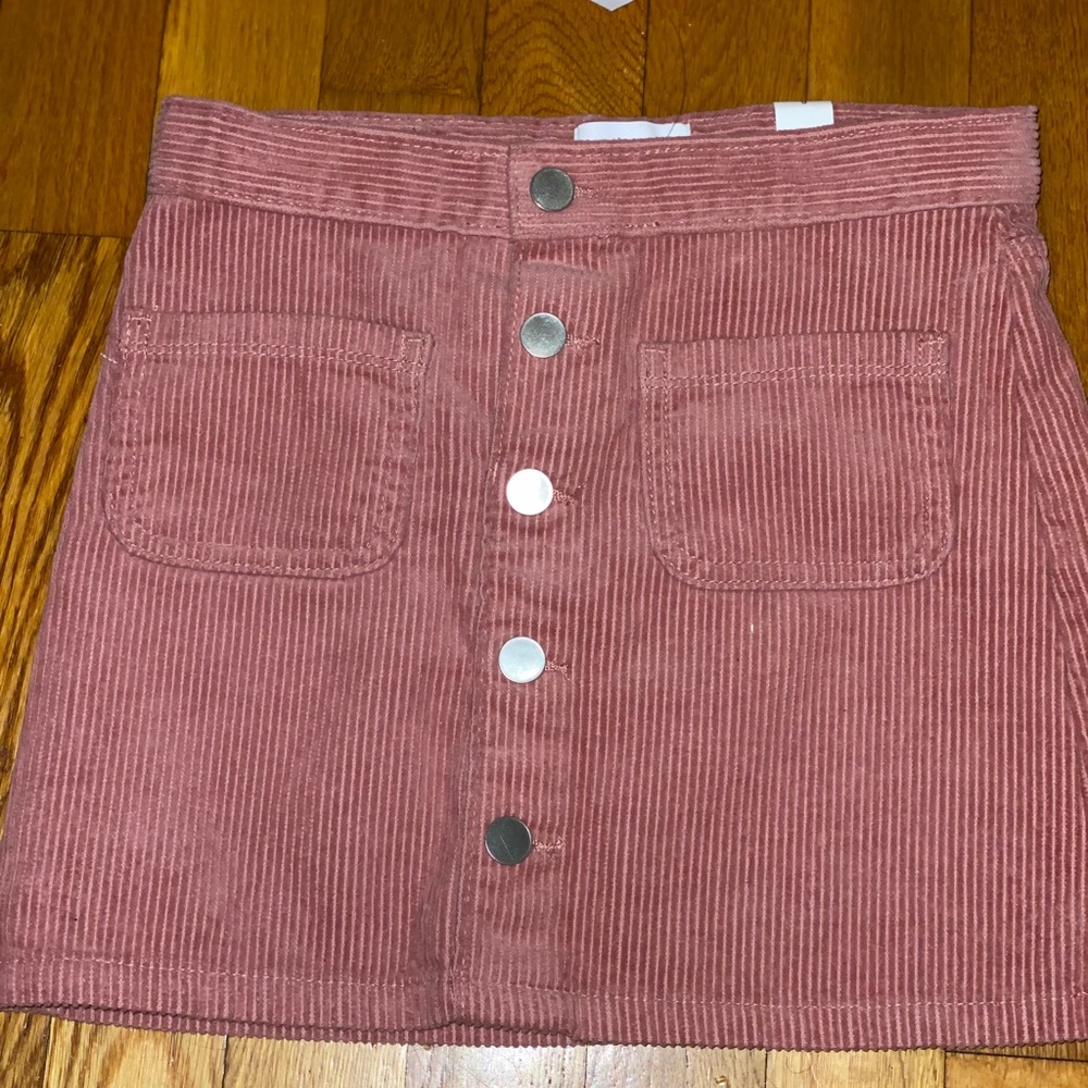 Girls Corduroy button front skirt